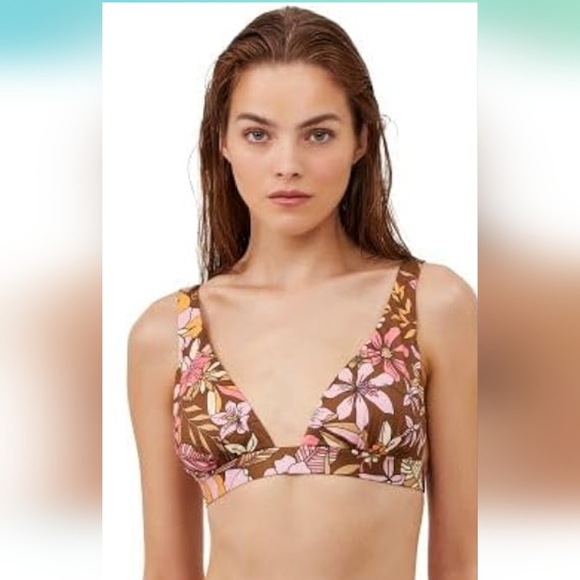Gottex Other - NWT Gottex Brown and Pink Wireless Bra with Floral Design